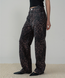 LEOPARD WIDE PANTS (WINE)