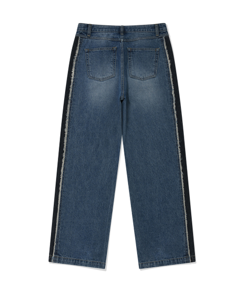 PHOS333（フォースサンサンサン）の「Two tone Panel Jean/Blue（デニムパンツ・レディース・その他・MEDIUM/LARGE）」の2枚目の写真