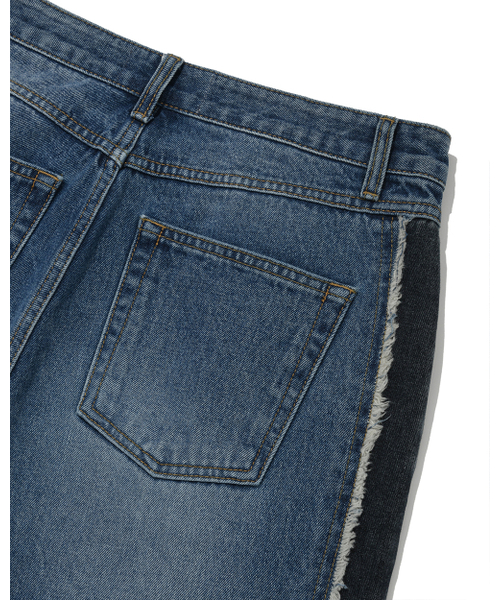 PHOS333（フォースサンサンサン）の「Two tone Panel Jean/Blue（デニムパンツ・レディース・その他・MEDIUM/LARGE）」の5枚目の写真
