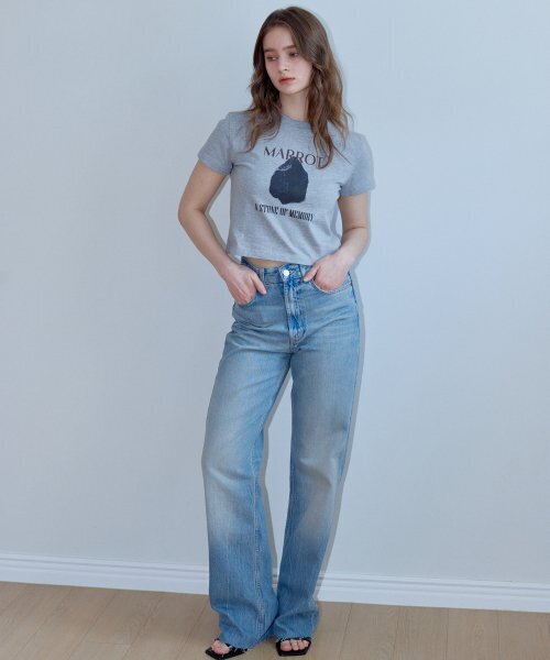 MARROT(マロット)の「ストーンクロップTシャツ_グレー(Tシャツ/カットソー・レディース・その他・FREE)」の2枚目の写真