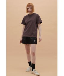 (UNI) スタイルプロテクティングスローガンガーメントダイTシャツ ダークワイン