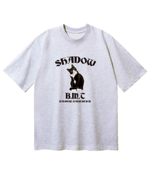 BEMIGHTY（ビーマイティー）の「シャドウキャット オーバーサイズ 半袖Tシャツ [ライトグレー]（Tシャツ/カットソー）」