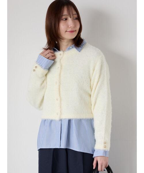 Te chichi TERRASSE(テチチテラス)の「金釦フェザーニットカーディガン(カーディガン/ボレロ・レディース・ピンク/ブルー/オフホワイト・F)」の10枚目の写真