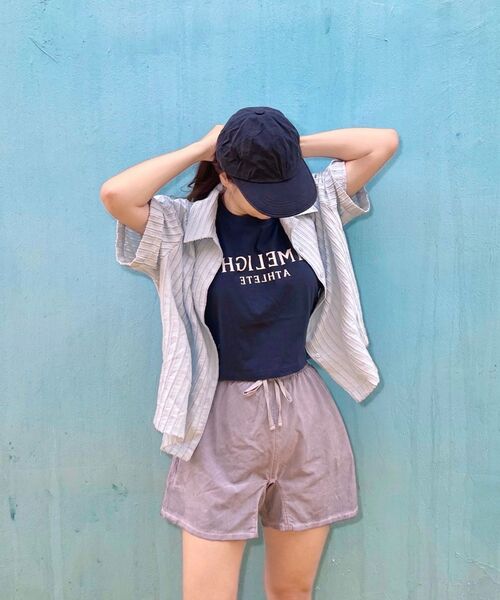 LIMELIGHT APPAREL(ライムライトアパレル)の「アスリット レディース クロップスリーブレス (チャコールメランジ/ホワイト)(Tシャツ/カットソー・レディース・その他・SMALL/MEDIUM/LARGE)」の4枚目の写真