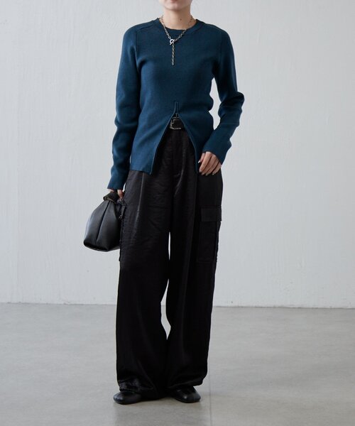 Lui's（ルイス）の「フロントZIPデザインニット（ニット/セーター・レディース・グリーン/ライトグレー/ブラック・FREE）」の20枚目の写真