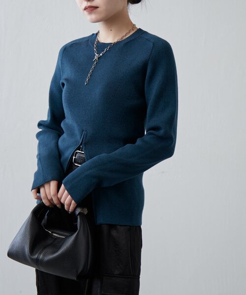 Lui's（ルイス）の「フロントZIPデザインニット（ニット/セーター・レディース・グリーン/ライトグレー/ブラック・FREE）」の21枚目の写真