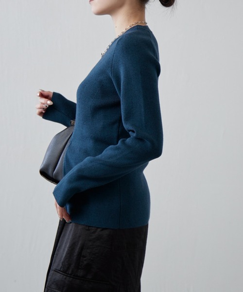 Lui's（ルイス）の「フロントZIPデザインニット（ニット/セーター・レディース・グリーン/ライトグレー/ブラック・FREE）」の10枚目の写真