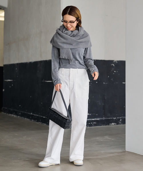 FRAMeWORK（フレームワーク）の「≪新色 / 追加≫MYLAB ヴァージンウールストール（マフラー・レディース・グレー/レッド系その他/ネイビー・FREE）」の17枚目の写真