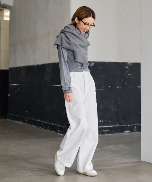 FRAMeWORK（フレームワーク）の「≪新色 / 追加≫MYLAB ヴァージンウールストール（マフラー・レディース・グレー/レッド系その他/ネイビー・FREE）」の18枚目の写真