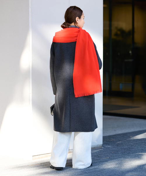 FRAMeWORK（フレームワーク）の「≪新色 / 追加≫MYLAB ヴァージンウールストール（マフラー・レディース・グレー/レッド系その他/ネイビー・FREE）」の4枚目の写真