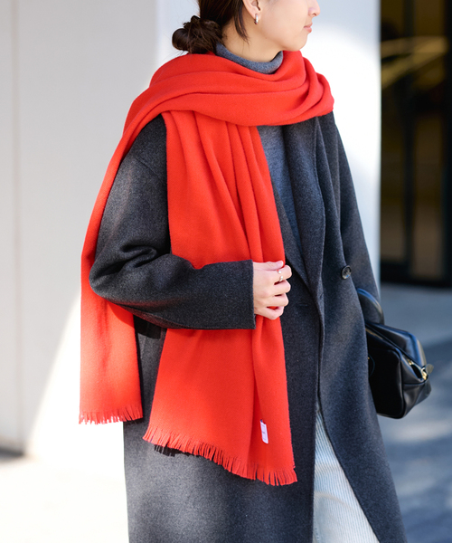 FRAMeWORK（フレームワーク）の「≪新色 / 追加≫MYLAB ヴァージンウールストール（マフラー・レディース・グレー/レッド系その他/ネイビー・FREE）」の5枚目の写真