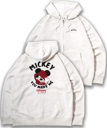 Disney | 2026SS Disney/ディズニー オーバーサイズ 裏起毛 ミッキー/101匹わんちゃん/ベイマックス サガラ刺繍 ダブルジップ スウェットフルジップパーカー フーディー レディース メンズ(パーカー)