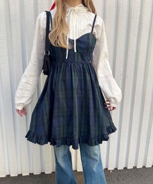 WC(ダブル シー)の「《一部店舗限定★》コルセットキャミワンピース(ワンピース・レディース・グリーン/グレー・MEDIUM/LARGE)」の8枚目の写真