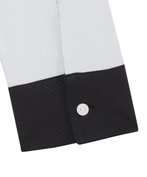 TOKYO SHIRTS(トウキョウシャツ)の「COFREX スタンド 配色ブラウス 長袖 レディースデザインシャツ(シャツ/ブラウス・レディース・グレー・S/M/L/LL/XL)」の4枚目の写真