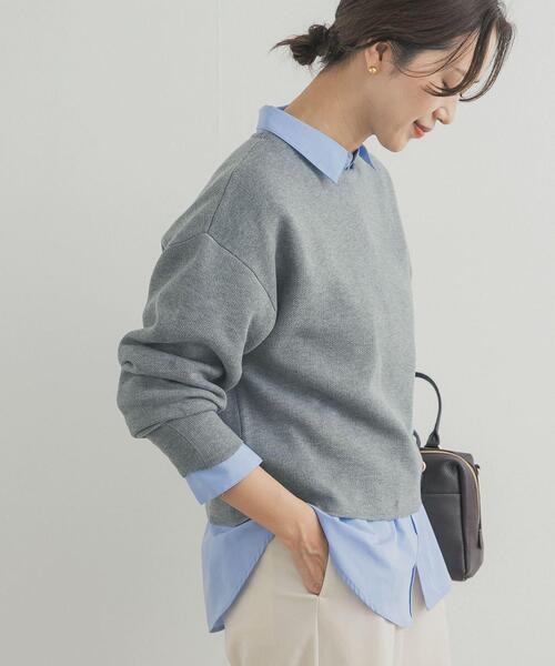 URBAN RESEARCH DOORS（アーバンリサーチドアーズ）の「ショート丈コンパクトニット（ニット/セーター・レディース・ブラック/グレー/ロイヤルブルー・FREE）」の3枚目の写真