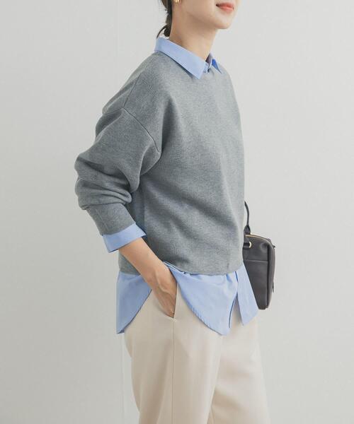 URBAN RESEARCH DOORS（アーバンリサーチドアーズ）の「ショート丈コンパクトニット（ニット/セーター・レディース・ブラック/グレー/ロイヤルブルー・FREE）」の4枚目の写真