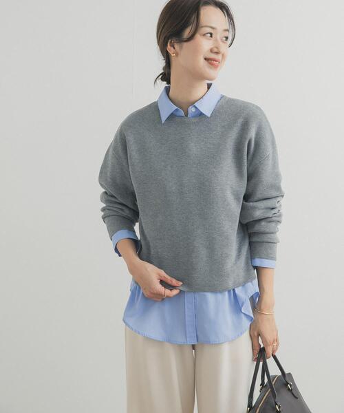 URBAN RESEARCH DOORS（アーバンリサーチドアーズ）の「ショート丈コンパクトニット（ニット/セーター・レディース・ブラック/グレー/ロイヤルブルー・FREE）」の5枚目の写真