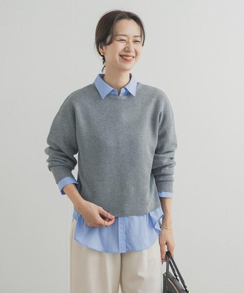 URBAN RESEARCH DOORS（アーバンリサーチドアーズ）の「ショート丈コンパクトニット（ニット/セーター・レディース・ブラック/グレー/ロイヤルブルー・FREE）」の6枚目の写真