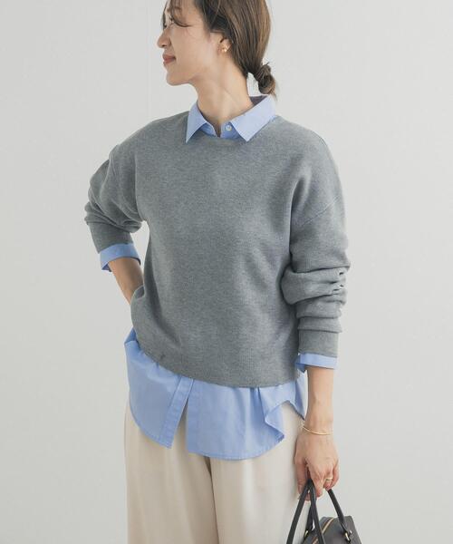 URBAN RESEARCH DOORS（アーバンリサーチドアーズ）の「ショート丈コンパクトニット（ニット/セーター・レディース・ブラック/グレー/ロイヤルブルー・FREE）」の7枚目の写真