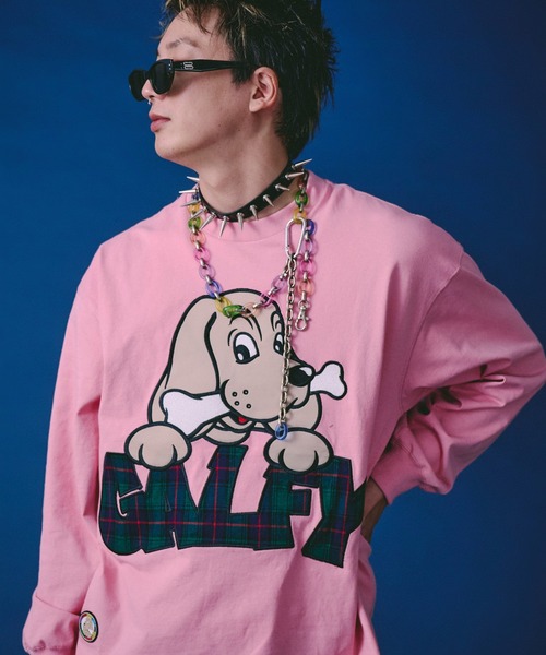 GALFY(ガルフィー)の「GALFY-ばーばの切り貼りリメイクロンTee(Tシャツ/カットソー・メンズ・ホワイト/ブラック/ピンク・L/XL/M)」の16枚目の写真