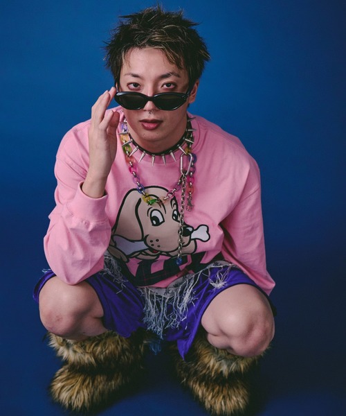 GALFY(ガルフィー)の「GALFY-ばーばの切り貼りリメイクロンTee(Tシャツ/カットソー・メンズ・ホワイト/ブラック/ピンク・L/XL/M)」の17枚目の写真