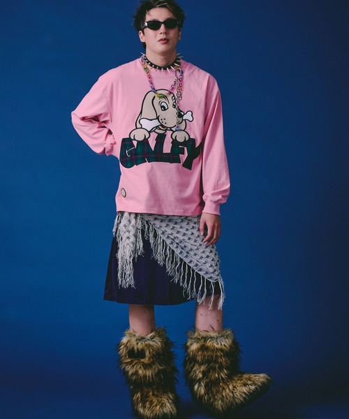 GALFY(ガルフィー)の「GALFY-ばーばの切り貼りリメイクロンTee(Tシャツ/カットソー・メンズ・ホワイト/ブラック/ピンク・L/XL/M)」の20枚目の写真
