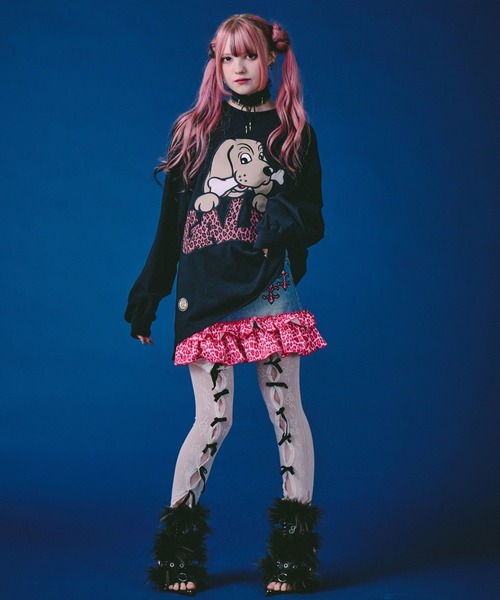 GALFY(ガルフィー)の「GALFY-ばーばの切り貼りリメイクロンTee(Tシャツ/カットソー・メンズ・ホワイト/ブラック/ピンク・L/XL/M)」の13枚目の写真
