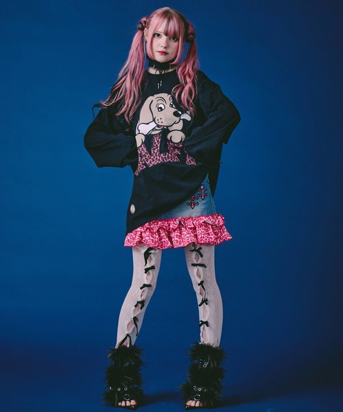 GALFY(ガルフィー)の「GALFY-ばーばの切り貼りリメイクロンTee(Tシャツ/カットソー・メンズ・ホワイト/ブラック/ピンク・L/XL/M)」の14枚目の写真