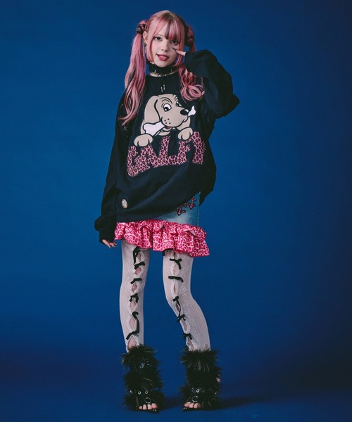 GALFY(ガルフィー)の「GALFY-ばーばの切り貼りリメイクロンTee(Tシャツ/カットソー・メンズ・ホワイト/ブラック/ピンク・L/XL/M)」の15枚目の写真