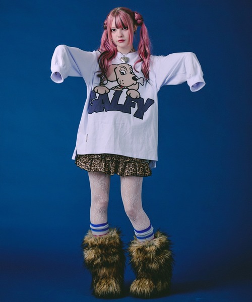 GALFY(ガルフィー)の「GALFY-ばーばの切り貼りリメイクロンTee(Tシャツ/カットソー・メンズ・ホワイト/ブラック/ピンク・L/XL/M)」の8枚目の写真