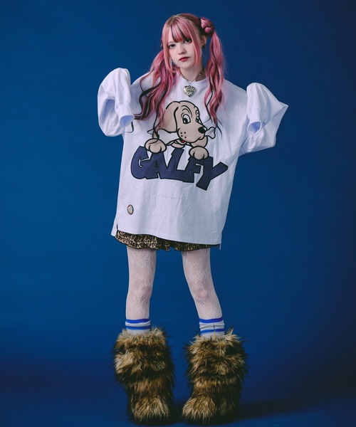 GALFY(ガルフィー)の「GALFY-ばーばの切り貼りリメイクロンTee(Tシャツ/カットソー・メンズ・ホワイト/ブラック/ピンク・L/XL/M)」の11枚目の写真