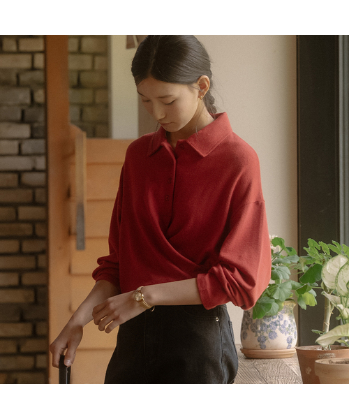 Back tie detail t-shirt TIFA03LT03_Brick