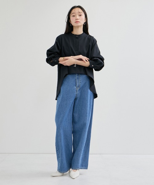 le cercle ADAM ET ROPE'(ルセルクルアダムエロペ)の「ビンテージライクツイルフリル2WAYヘムブラウス/セットアップ対応(シャツ/ブラウス・レディース・チャコールグレー/ネイビー/ライトグレー・FREE)」の17枚目の写真