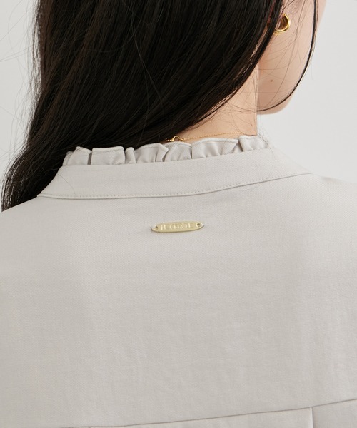 le cercle ADAM ET ROPE'(ルセルクルアダムエロペ)の「ビンテージライクツイルフリル2WAYヘムブラウス/セットアップ対応(シャツ/ブラウス・レディース・チャコールグレー/ネイビー/ライトグレー・FREE)」の16枚目の写真