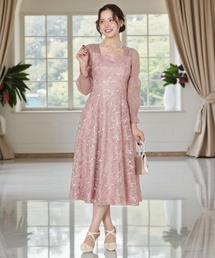 WILLSELECTION | パネルラインフラワーレースワンピース(ドレス)