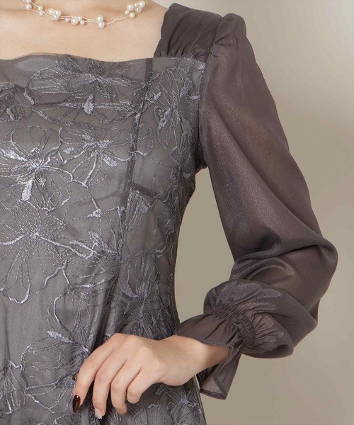 WILLSELECTION（ウィルセレクション）の「パネルラインフラワーレースワンピース（ドレス・レディース・チャコールグレー/ピンク・FREE）」の12枚目の写真