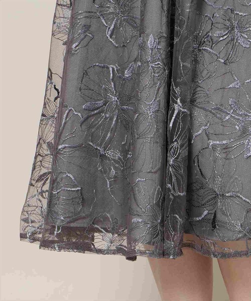 WILLSELECTION（ウィルセレクション）の「パネルラインフラワーレースワンピース（ドレス・レディース・チャコールグレー/ピンク・FREE）」の13枚目の写真