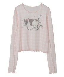 Candy Stripper（キャンディストリッパー）の「RABBIT CHECK SHEER トップス（Tシャツ/カットソー）」