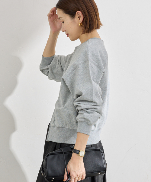 IENA（イエナ）の「ジップオープン2WAYスウェットプルオーバー（スウェット・レディース・アイボリー/ブラック系その他/グレー・FREE）」の4枚目の写真