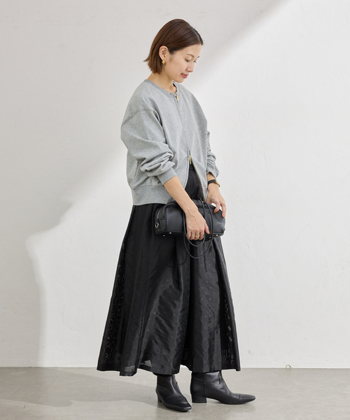 IENA（イエナ）の「ジップオープン2WAYスウェットプルオーバー（スウェット・レディース・アイボリー/ブラック系その他/グレー・FREE）」の8枚目の写真