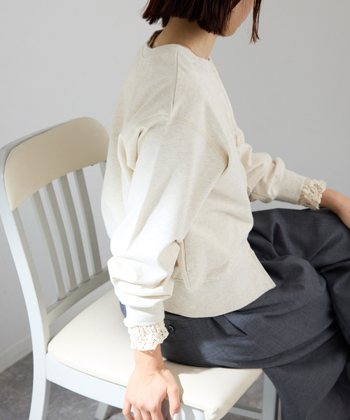 IENA（イエナ）の「ジップオープン2WAYスウェットプルオーバー（スウェット・レディース・アイボリー/ブラック系その他/グレー・FREE）」の10枚目の写真