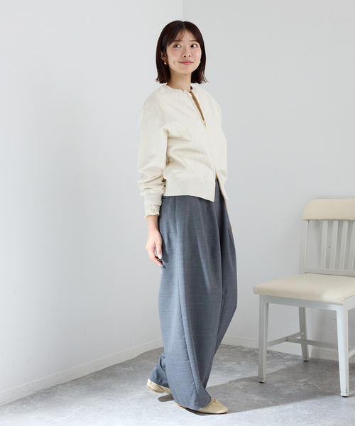 IENA（イエナ）の「ジップオープン2WAYスウェットプルオーバー（スウェット・レディース・アイボリー/ブラック系その他/グレー・FREE）」の12枚目の写真