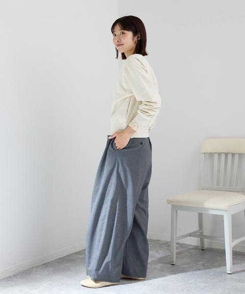 IENA（イエナ）の「ジップオープン2WAYスウェットプルオーバー（スウェット・レディース・アイボリー/ブラック系その他/グレー・FREE）」の13枚目の写真