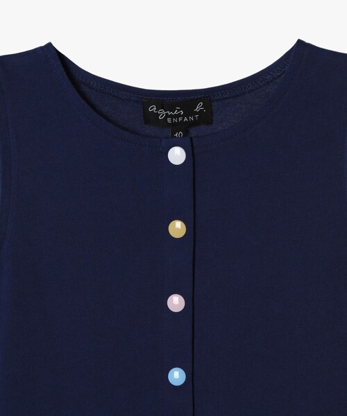 agnes b.（アニエスベー）の「キッズ マルチカラー コットン ノースリーブ ワンピース "Barbie"（ワンピース・キッズ・ネイビー・8YEAR/6YEAR/10YEAR/12YEAR/4YEAR）」の6枚目の写真