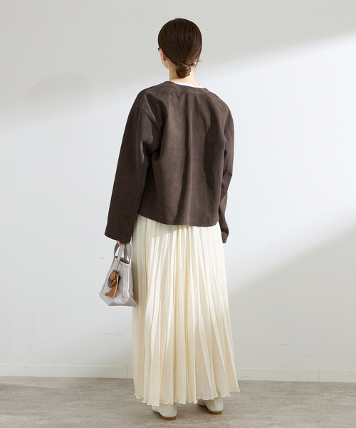 IENA（イエナ）の「ラムスエードブルゾン（ライダースジャケット・レディース・ウッド/ベージュ・FREE）」の14枚目の写真