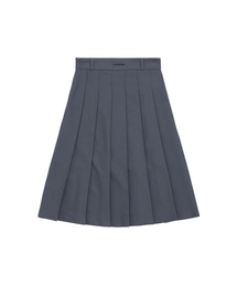 MARDMARD（マードマード）の「プレッピープリーツミディスカート-チャコール（スカート）」