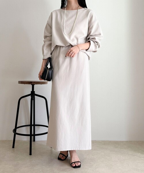 fredy emue(フレディエミュ)の「【セットアップ対応】パウダリーツイルコクーンブラウス(シャツ/ブラウス・レディース・ブラック/ベージュ/オフホワイト/ネイビー・38)」の6枚目の写真