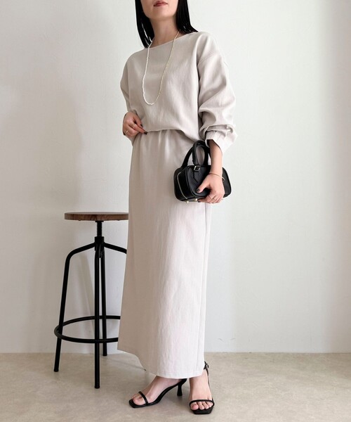 fredy emue(フレディエミュ)の「【セットアップ対応】パウダリーツイルコクーンブラウス(シャツ/ブラウス・レディース・ブラック/ベージュ/オフホワイト/ネイビー・38)」の7枚目の写真