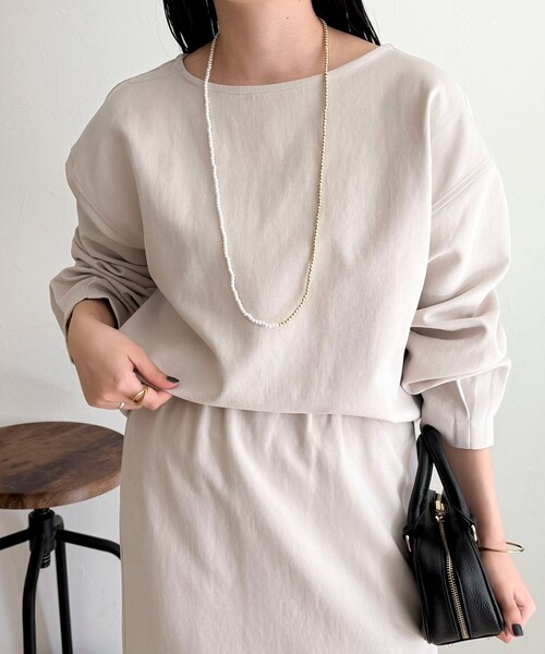 fredy emue(フレディエミュ)の「【セットアップ対応】パウダリーツイルコクーンブラウス(シャツ/ブラウス・レディース・ブラック/ベージュ/オフホワイト/ネイビー・38)」の10枚目の写真