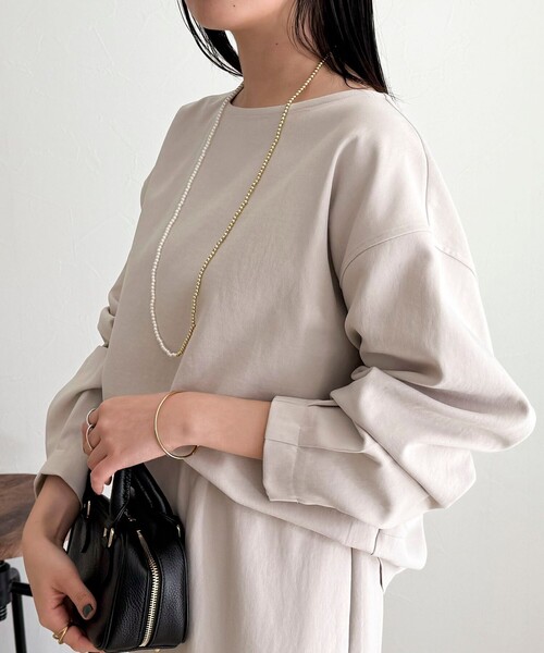 fredy emue(フレディエミュ)の「【セットアップ対応】パウダリーツイルコクーンブラウス(シャツ/ブラウス・レディース・ブラック/ベージュ/オフホワイト/ネイビー・38)」の11枚目の写真